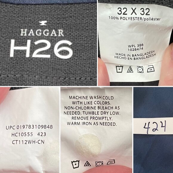 Haggar H26 Mens Pants Navy Blue size 32x32 - Picture 7 of 8